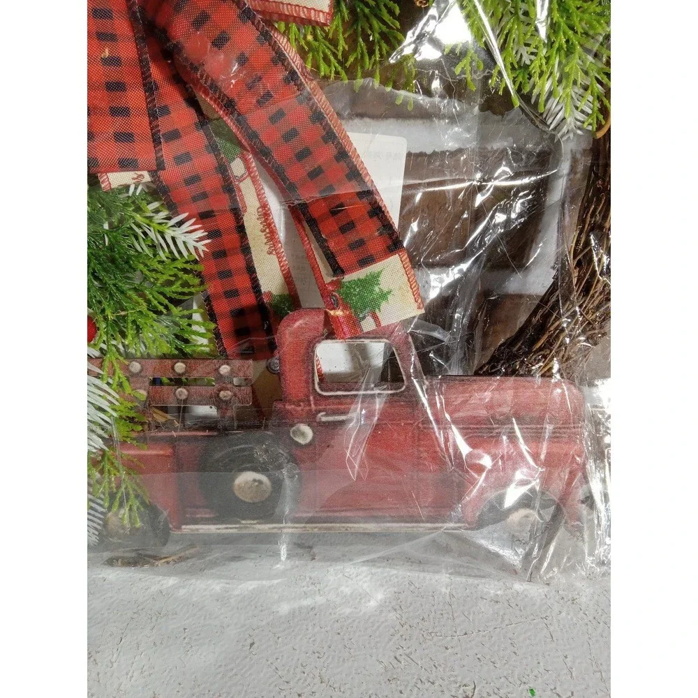 Red Truck Christmas Wreath 13x13